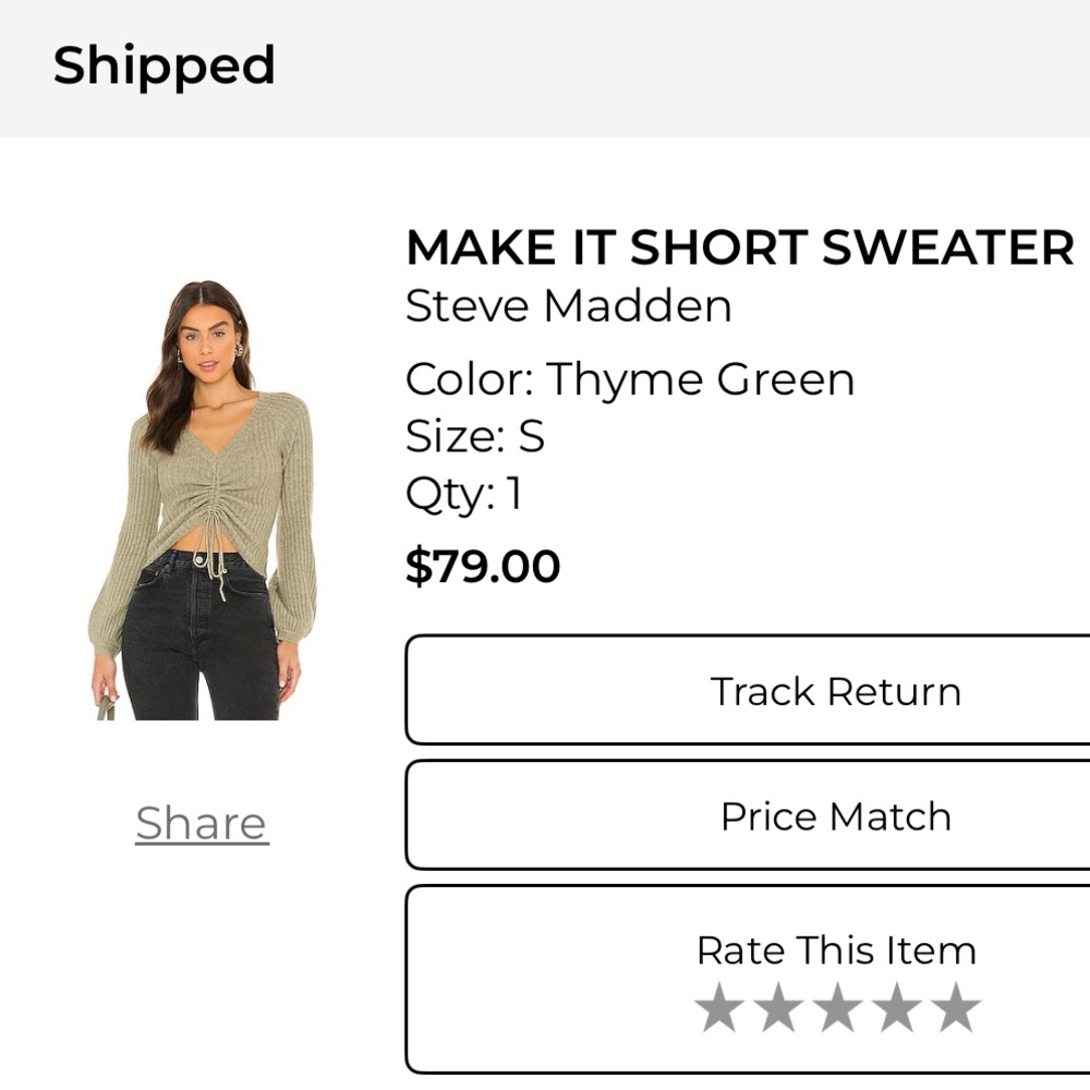 Steve Madden Women's V-Neck Sweater in Thyme Green